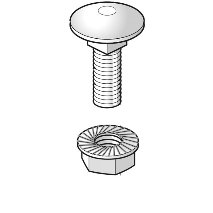 Bolt M6 Round Head Square Neck & Flange Nut M6