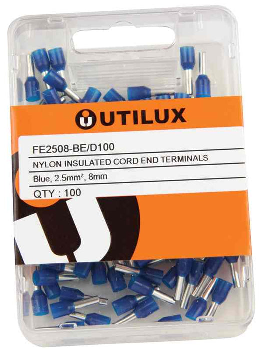 Bootlace Ferrule 2.5mm Blue (Pkt100)