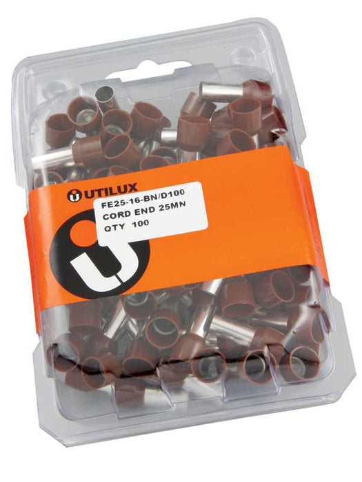 Bootlace Ferrule 25mm Brown (Pkt)