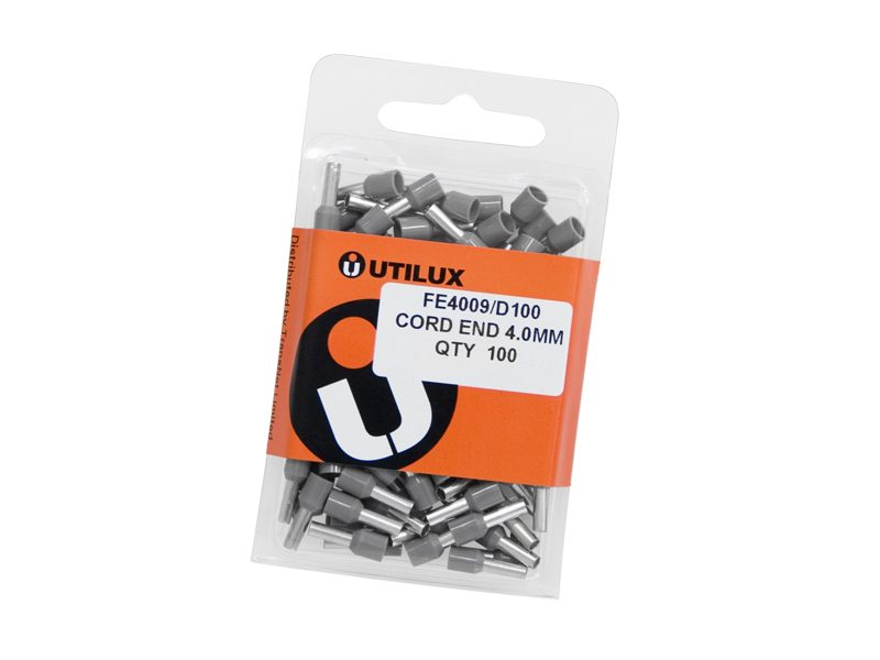 Bootlace Ferrule 4mm 9mm Grey (Pkt100)