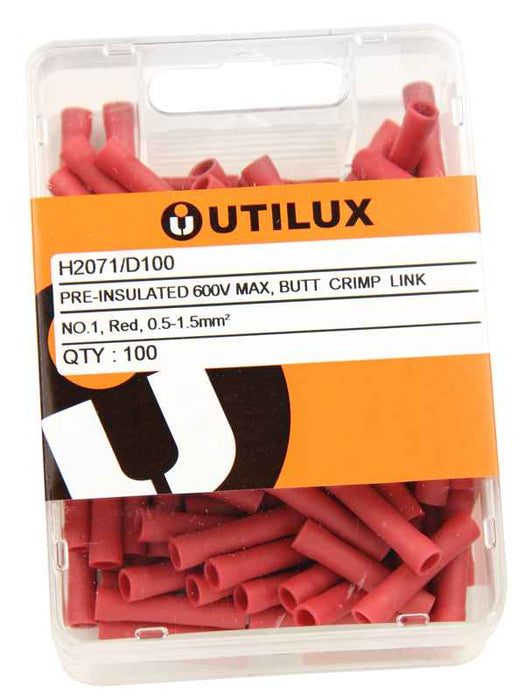 Full Insulated Crimp Link Red Long (Pkt100)
