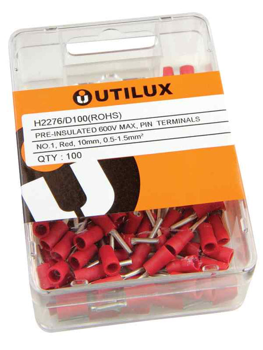 Pre-Insulated Pin Connector Red (Pkt100)