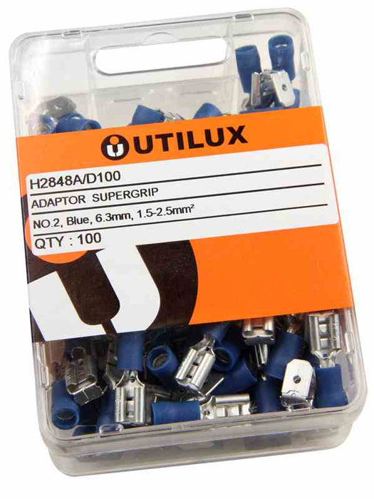 Supergrip QC Terminal Piggy Back 6.3mm Blue (Pkt100)