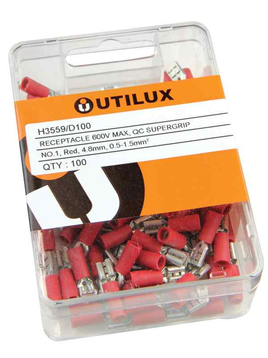 Supergrip QC Terminal 4.8mm Red (Pkt100)
