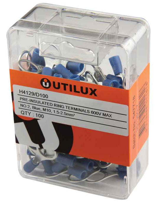 Pre-Ins Ring Terminal 1.5-2.5mm M10 Blue (Pkt100)