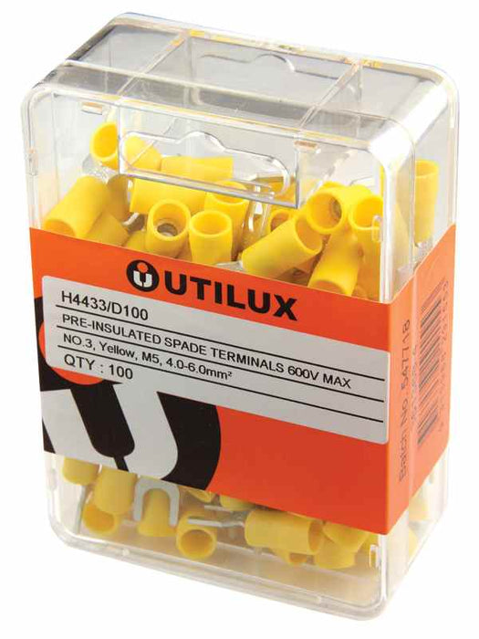 Pre-Ins Fork Term 5mm Slot Yellow (Pkt100)