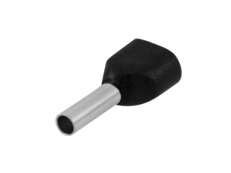 Bootlace Ferrule 1.5mm 8mm Twin Black (Pkt100)