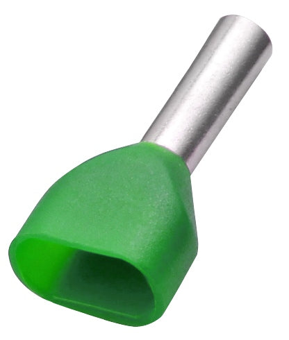 Bootlace Ferrule 0.75mm 8mm Twin Grey (Pkt100)