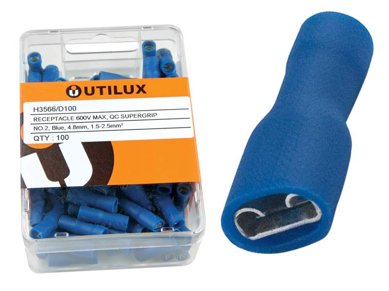 Supergrip Full Insulated QC Terminal 4.8mm Blue (Pkt25)