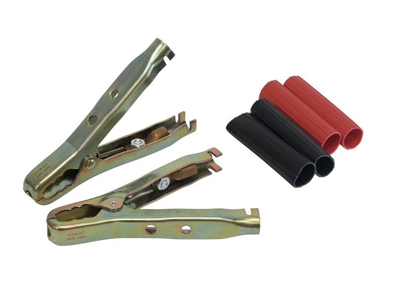 Battery Clip 100A Red Black Pkt2