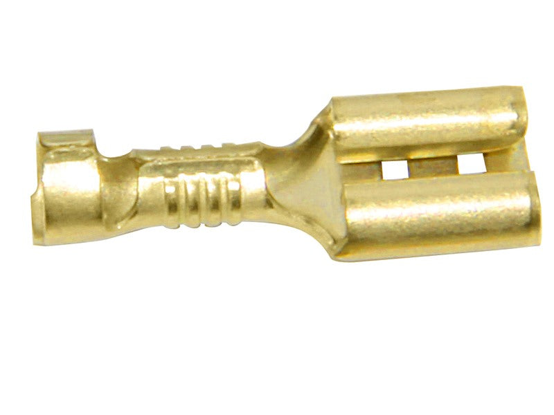 QC Terminal 6.3mm Brass Preformed Crimp (Pkt100)
