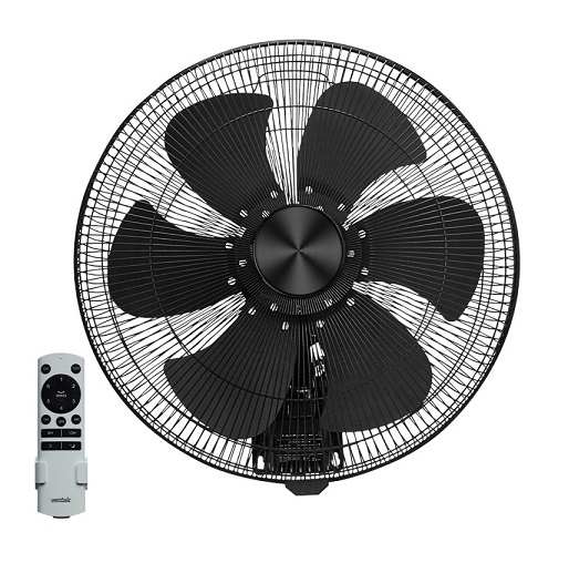 Wall DC Fan 450mm Oscillating Black