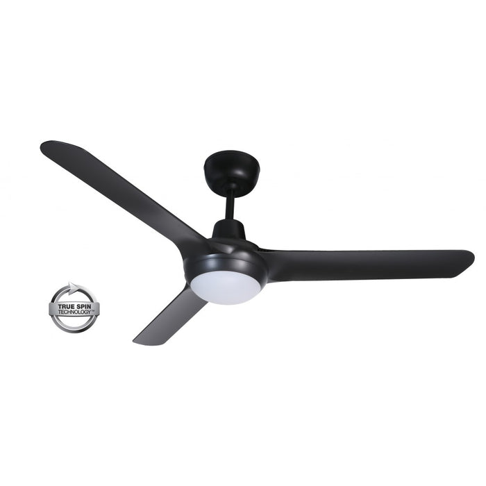 Spyda Sweep Fan 1250mm 3 Blade Dimmable LED Black