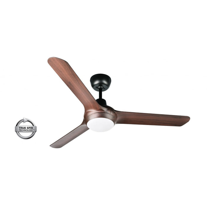 Spyda Sweep Fan 1250mm 3 Blade Dimmable LED Walnut