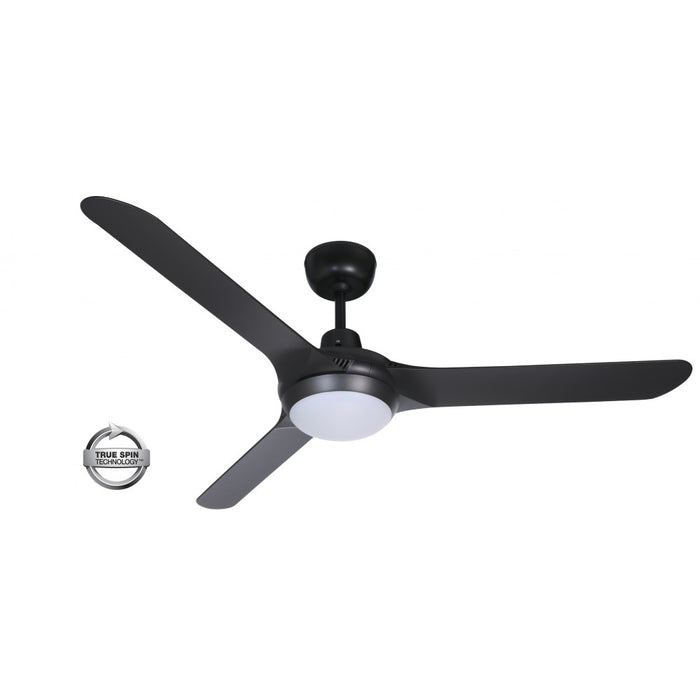 Spyda Sweep Fan 1400mm 3 Blade Dimmable LED Black