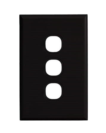 Home Logix Plate Only 3Gang Black