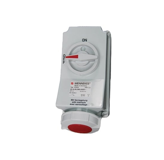 Mennekes Container Sw Socket 32A Red 4Pin Panel Mount IP67