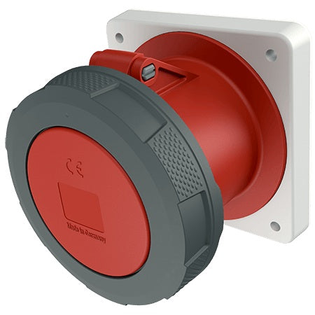 Ceeform Socket Outlet 125A Red 5Pin Panel Mnt Straight IP67