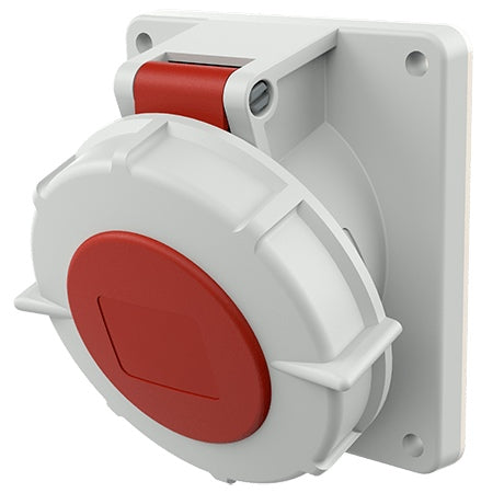 Ceeform Socket Outlet 32A Red 4P Panel Mnt Angle IP67