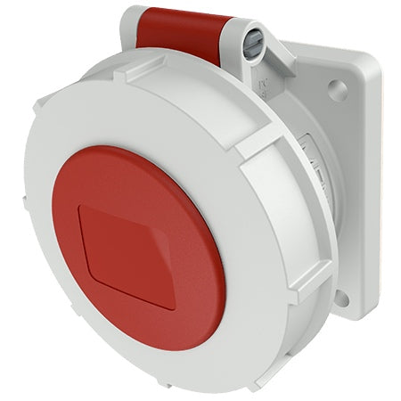Ceeform Container Socket 32A Red 4Pin Panel Mount IP67