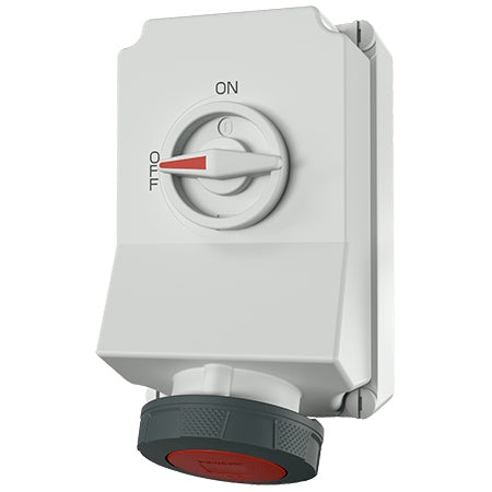 Ceeform Switched Socket 63A Red 5Pin Interlocked IP67