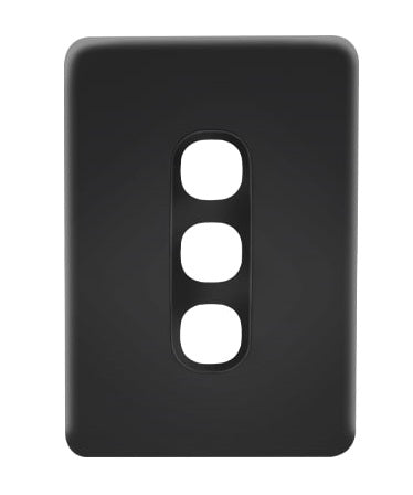 Metro Plate Only 3Gang Black
