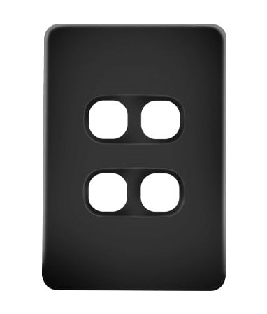 Metro Plate Only 4Gang Black