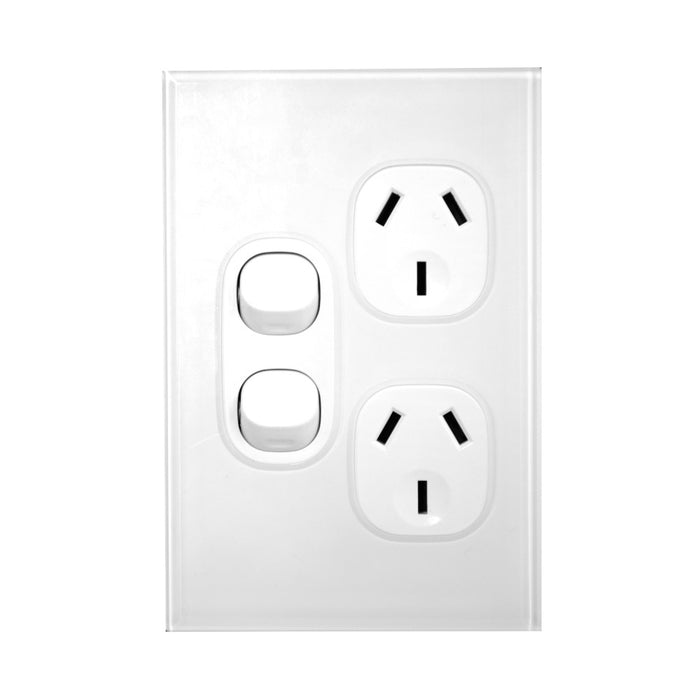Urban Switched Socket Double Vertical 10A White