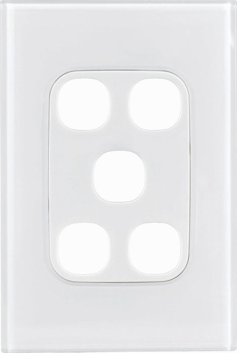 Urban Plate Only 5Gang White