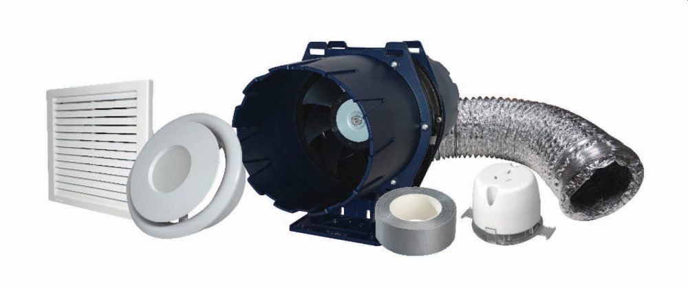 Fan Kit F16 Reacher 150mm Round White 6m Fixed + 88SS1