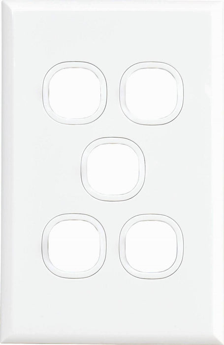 Home Logix Plate Only 5Gang White