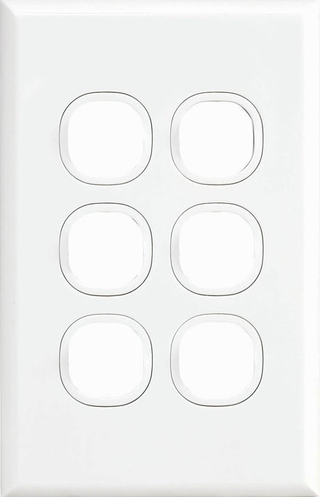 Home Logix Plate Only 6Gang White