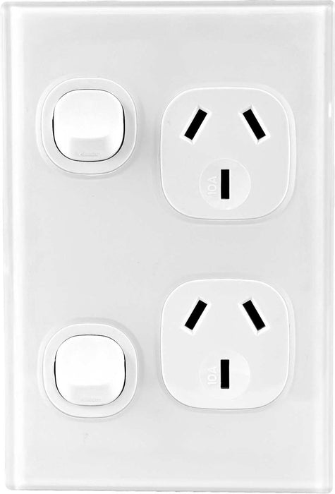 Fusion Switch Socket Double Vertical White