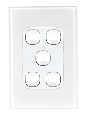 Fusion Switch 5Gang 16A White