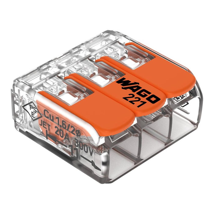 Connector 3Way 4mm2 Clear