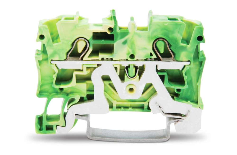 TOPJOB Earth Terminal Cage Clamp 4mm 2 Conductor Grn/Yel