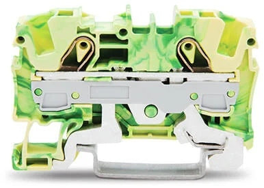 TOPJOB Earth Terminal Cage Clamp 6mm 2 Conductor Grn/Yel
