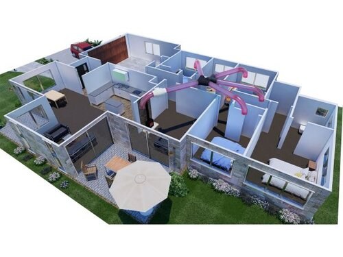 Heat Transfer System 1-4 Rooms with T/stat & Speed Control