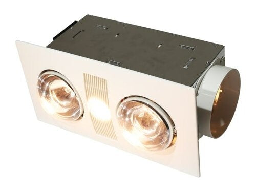 ClearGlow Bathroom 3in1 Fan Heat & LED Light with Ducting