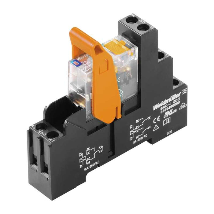 RIDER RCIKIT Relay 24VDC 2C/O Test Button and BASE