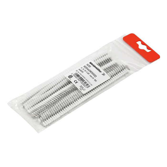 H0.5/14D Bootlace Ferrule 0.5mm White (PKT500)