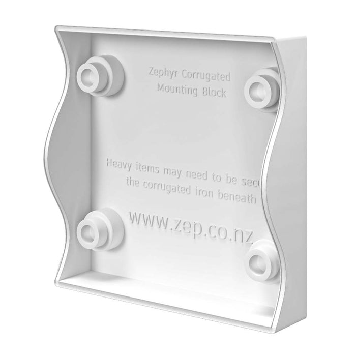 Mounting Block Corrugated White