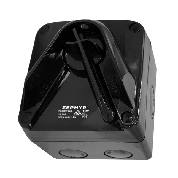 Mini Isolator Switch 20A 2P 250V Black