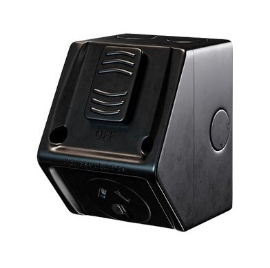 Switch Socket 15A Single Weatherproof Black IP53