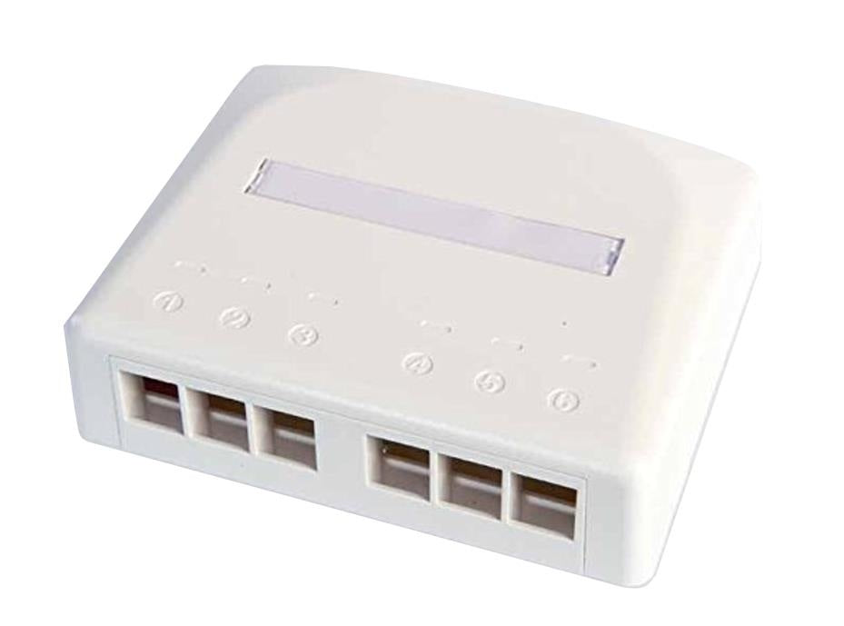 Surface Mnt Module 6Port Unloaded White
