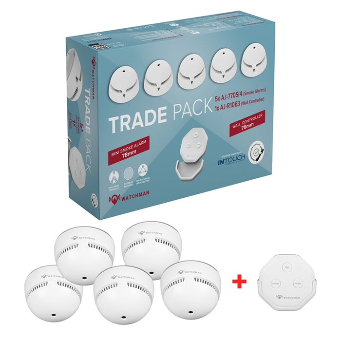 Watchman Smoke Alarm Pack 5x Smoke Alarm 1x Controller