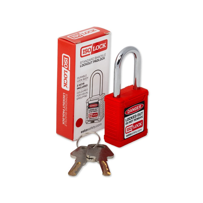Lockout Padlock Keyed Different Red