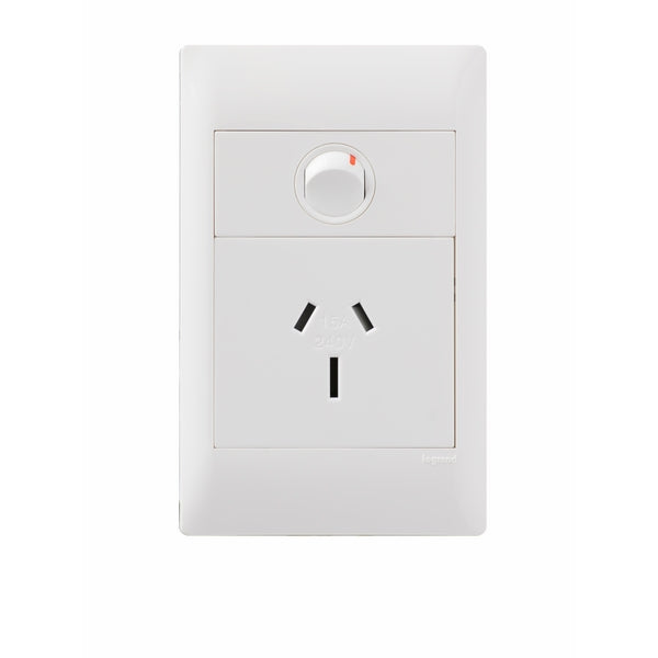 Excel Life Common Sw Socket Sgl Vert 15A White
