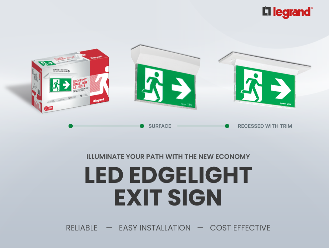 Eco Edgelight - Exit Sign Surface and Recessed