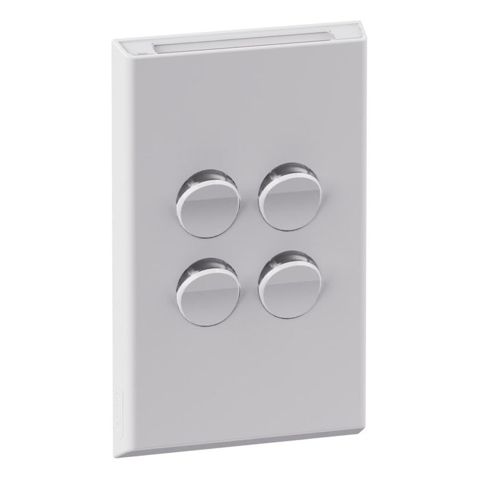 Inspyra Switch Quad 10A/10AX Ver w/Label Holder Gloss Wh